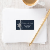 Blue Silver Snowflakes Winter address label (Insitu)