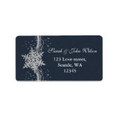 Blue Silver Snowflakes Winter address label (Voorkant)