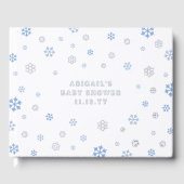 Blue Silver Snowflakes Winter Boy Baby shower Gastenboek (Voorkant)