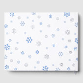 Blue Silver Snowflakes Winter Boy Baby shower Gastenboek (Achterkant)