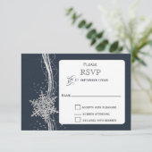 Blue Silver Snowflakes Winter bruiloft RSVP (Staand voorkant)
