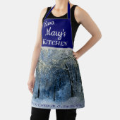 Blue Silver Snowy Forest Nana All-Over Print Schor Schort (Insitu)