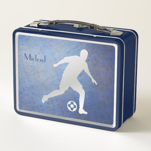 Blue Silver Soccer Player (Achterkant)