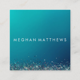 Blue Silver Sparkle Beauty Stylist Makeup Artist Vierkante Visitekaartje