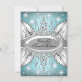 Blue & Silver Sparkle Diamond Sweet 16 Invite Kaart (Voorkant)