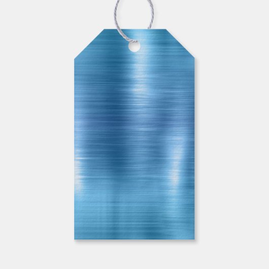 Blue Silver Sparkle Glitter gepersonaliseerd Cadeaulabel (Achterkant)