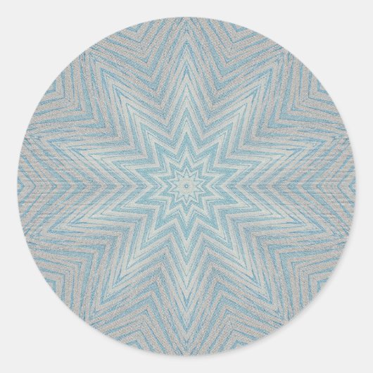 Blue Silver Star Pattern Kaleidoscope Stickers (Voorkant)