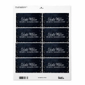 Blue Silver Stars Celestial Starry Sky Party Etiket (Full Sheet)