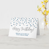 Blue Silver Stippen Business van Group Birthday Kaart (Gele Bloem)