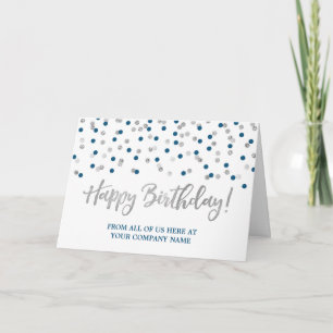 Blue Silver Stippen Business van Group Birthday Kaart