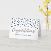 Blue Silver Stippen Gefeliciteerd met je verwachti Kaart (Gele Bloem)