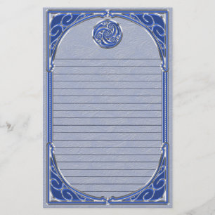 Blue Silver Triskel Lined Briefpapier