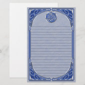 Blue Silver Triskel Lined Briefpapier (Voorkant / Achterkant)