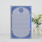 Blue Silver Triskel Lined Briefpapier (Staand voorkant)