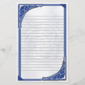 Blue Silver Triskel Lined Briefpapier (Voorkant)