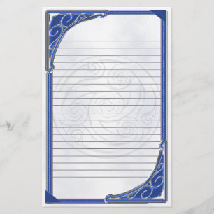 Blue Silver Triskel Lined Briefpapier