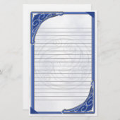 Blue Silver Triskel Lined Briefpapier (Voorkant / Achterkant)