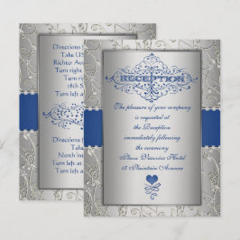 Blue Silver Typography Weddenschappen Reception In Kaart