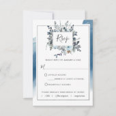Blue Silver-Waterverf met/uit-maalkeuzen RSVP (Voorkant)