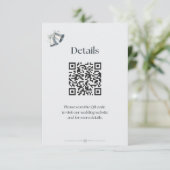 Blue Silver Wedding Bells Details Enclosure Informatiekaartje (Staand voorkant)