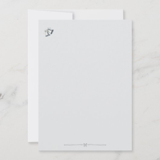 Blue Silver Wedding Bells Wedding Invitation Kaart (Achterkant)