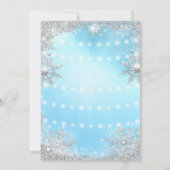 Blue Silver Winter Kerstfeestdag Kaart (Achterkant)