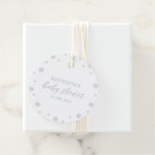 Blue & Silver Winter Wonderland Baby shower Bedankjes Labels (In situ)