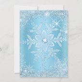 Blue Silver Winter Wonderland Sweet 16 Tiara Kaart (Achterkant)