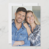 Blue Silver Winter Wood Pset Rustic Photo Wedding Kaart (Achterkant)