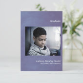 Blue Simple Afstuderen Announcement Foto (Staand voorkant)