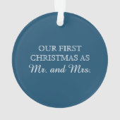 Blue Simple Banner Holiday Photo Ornament (achterkant)