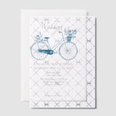 Blue Simple Bicycle Wedding Invitation Vellum Uitnodigingen (Offset (Uitnodiging))