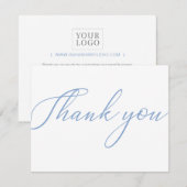 Blue Simple Business Package - Hartelijk dank voor Bedankkaart (Voorkant / Achterkant)