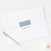 Blue Simple Chevron Dank je Stickers (Envelop)