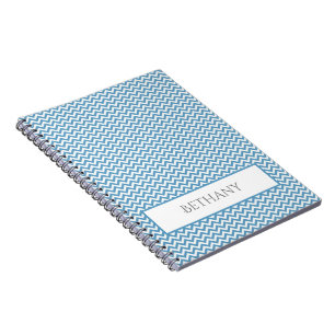 Blue Simple Chevron Personalized Notitieboek