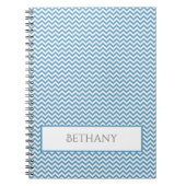 Blue Simple Chevron Personalized Notitieboek (Voorkant)