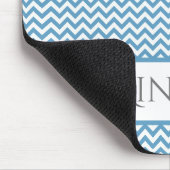 Blue Simple Chevron persoonlijke Muismat (Hoek)