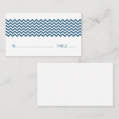 Blue Simple Chevron Place Card Plaatskaartje (Voorkant / Achterkant)