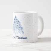 Blue Simple Christmas Holiday Giant Coffee Mok (Voorkant rechts)