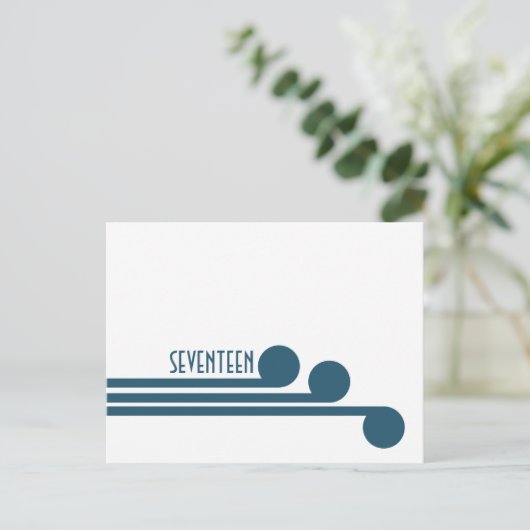 Blue Simple Deco Chic Table Number Briefkaart (Staand voorkant)