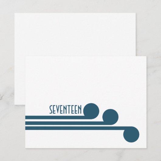 Blue Simple Deco Chic Table Number Briefkaart (Voorkant / Achterkant)