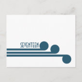 Blue Simple Deco Chic Table Number Briefkaart (Voorkant)