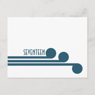 Blue Simple Deco Chic Table Number Briefkaart
