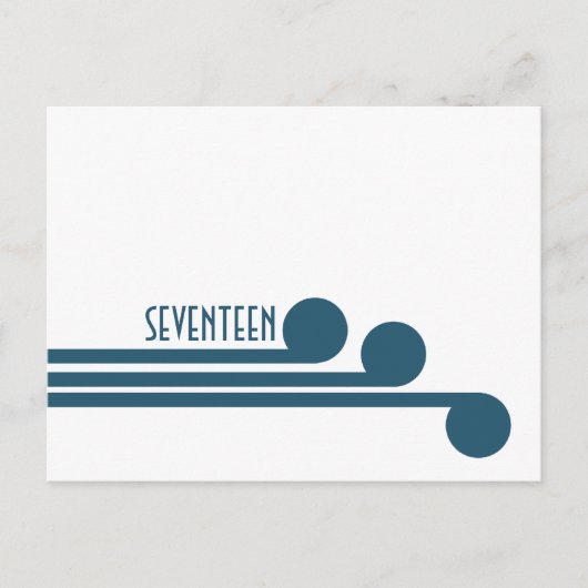 Blue Simple Deco Chic Table Number Briefkaart (Voorkant)