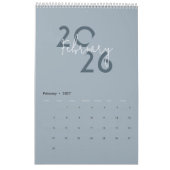 Blue Simple Elegant 2026 Calendar Kalender (Feb 2027)