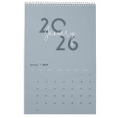 Blue Simple Elegant 2026 Calendar Kalender (Jan 2027)