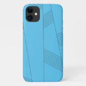 Blue, simple, elegant, abstract line pattern Case-Mate iPhone case (Achterkant)