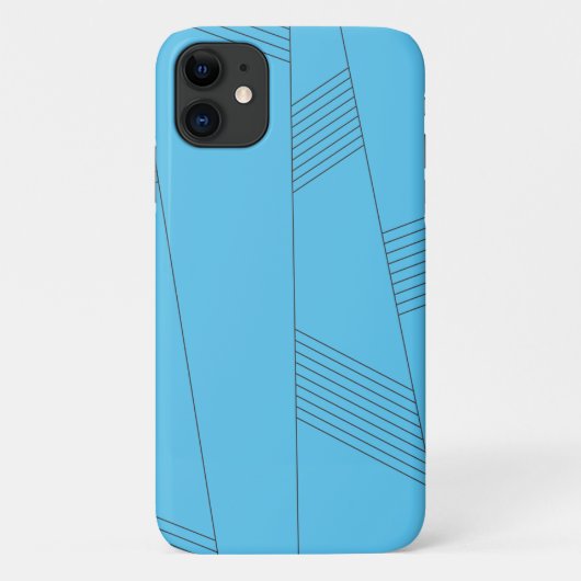 Blue, simple, elegant, abstract line pattern Case-Mate iPhone case (Achterkant)