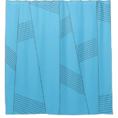 Blue, simple, elegant, abstract line pattern douchegordijn (Voorkant)