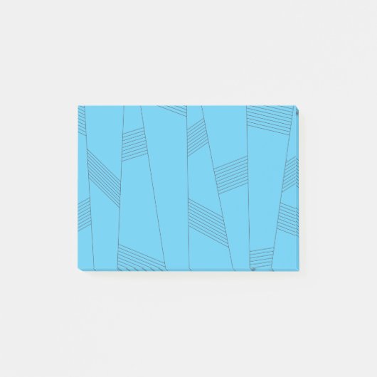 Blue, simple, elegant, abstract line pattern post-it® notes (Voorkant)